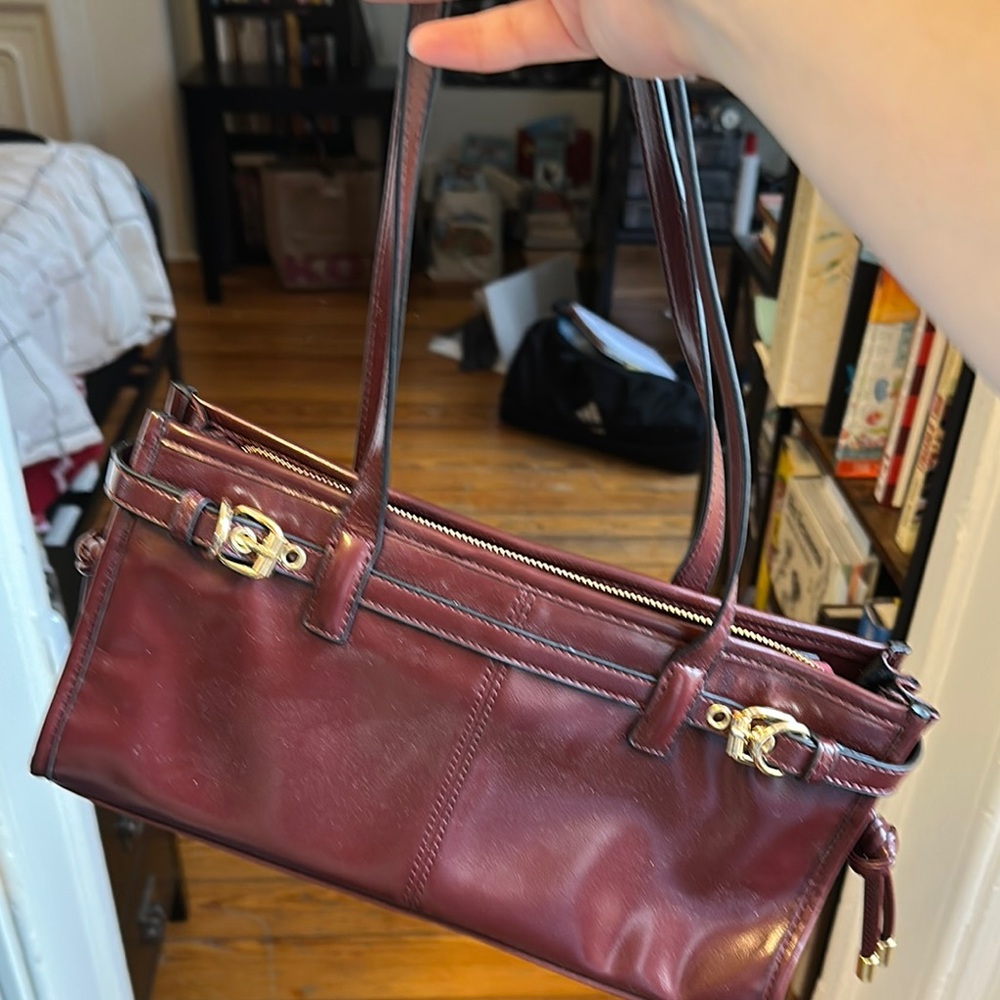 Aldo Burgundy Leather Shoulder Bag